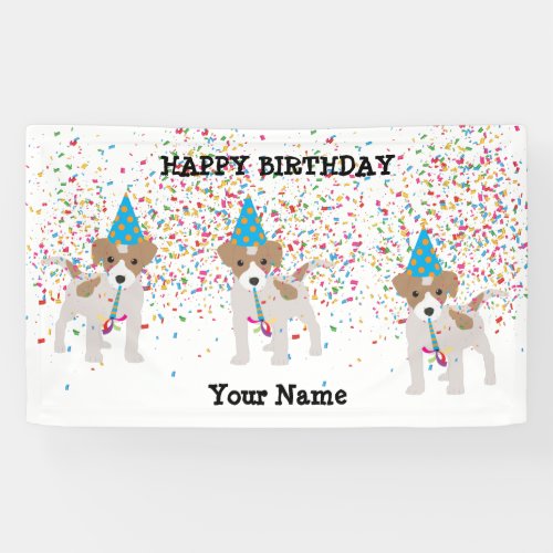 Dog Partying _ Animals at Birthday Party Banner