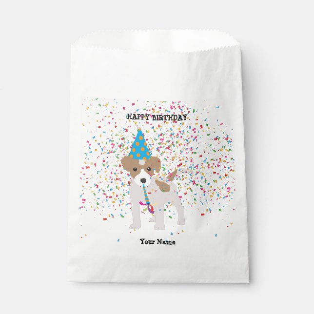 Dog Partying - Animals at Birthday Party Favor Bag (Front)