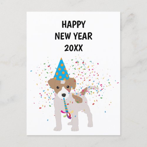 Dog Partying _ Animals Holiday New Years Card