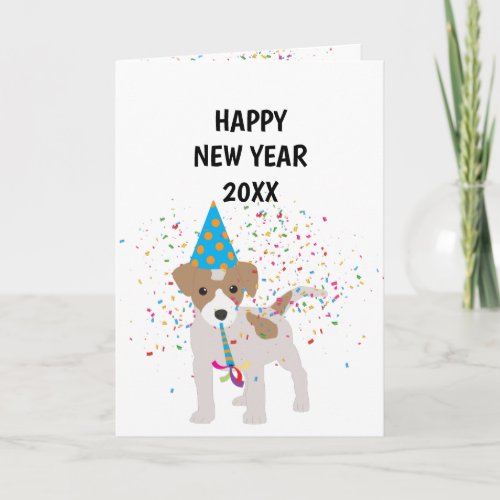 Dog Partying _ Animals Holiday New Years Card