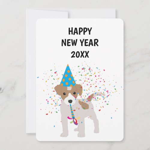 Dog Partying _ Animals Holiday New Years Card