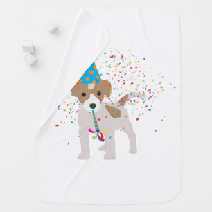 Dog Partying - Animals Puppy Having a Party Baby Blanket