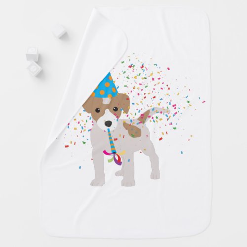 Dog Partying _ Animals Puppy Having a Party Baby Blanket