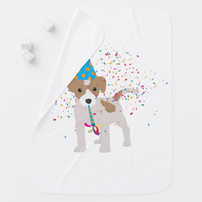 Dog Partying - Animals Puppy Having a Party Baby Blanket (In Situ)