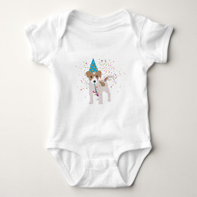 Dog Partying - Animals Puppy Having a Party Baby Bodysuit (Front)