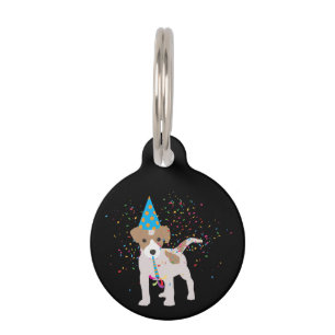 Dog Partying - Animals Puppy Having a Party Pet ID Tag