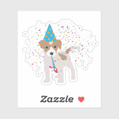 Dog Partying _ Animals Puppy Having a Party Sticker