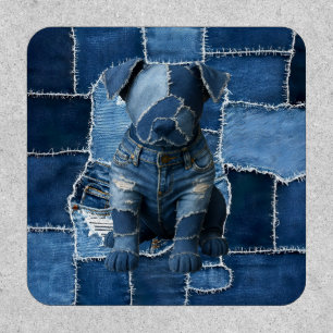 Dog Patchwork Art Denim Patch