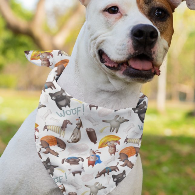 Dog Pattern Bowl Funny Doggies Bandana (Creator Uploaded)