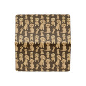 Dog Pattern Brown labradoodle goldendoodle Checkbook Cover (Open)