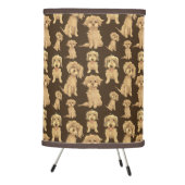 Dog Pattern Brown labradoodle goldendoodle Cute Tripod Lamp (Right)