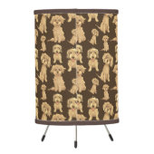 Dog Pattern Brown labradoodle goldendoodle Cute Tripod Lamp (Back)