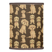 Dog Pattern Brown labradoodle goldendoodle Lamp Shade (Right)