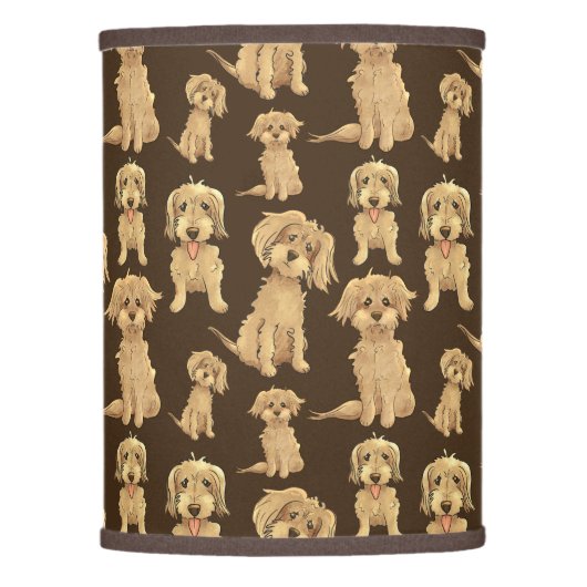 Dog Pattern Brown labradoodle goldendoodle Lamp Shade (Front)
