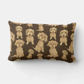 Dog Pattern Brown labradoodle goldendoodle Lumbar Pillow (Back)