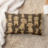 Dog Pattern Brown labradoodle goldendoodle Lumbar Pillow (Blanket)