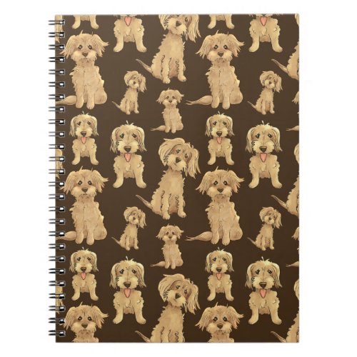 Dog Pattern Brown labradoodle goldendoodle Notebook