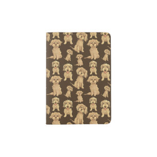 Dog Pattern Brown labradoodle goldendoodle Passport Holder