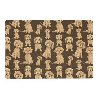 Dog Pattern Brown labradoodle goldendoodle Placemat