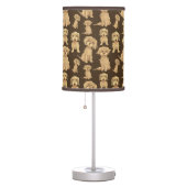 Dog Pattern Brown labradoodle goldendoodle Table Lamp (Right)