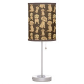 Dog Pattern Brown labradoodle goldendoodle Table Lamp (Left)