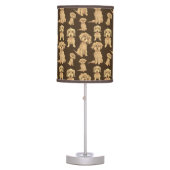 Dog Pattern Brown labradoodle goldendoodle Table Lamp (Front)