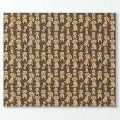 Dog Pattern Brown labradoodle goldendoodle Wrapping Paper (Flat)