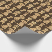 Dog Pattern Brown labradoodle goldendoodle Wrapping Paper (Corner)