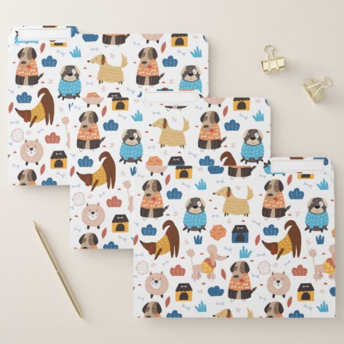 Dog pattern cute cartoon animals seamless file folder