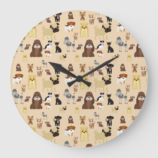 dog pattern large clock (Front)