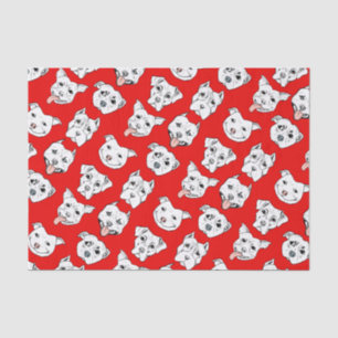 Dog Pattern, Pit Bull Terrier Dog Red Tissue Paper
