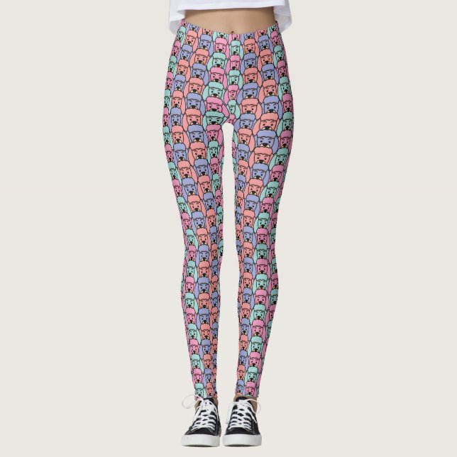 Dog Pattern Printed Leggings (Front)