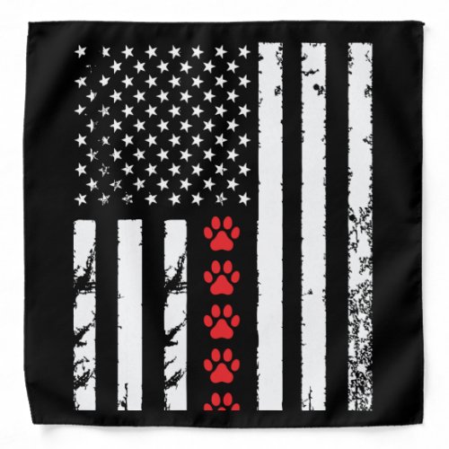 Dog Paw American Flag Bandana