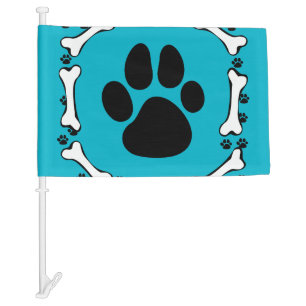 Dog Paw and Dog Bone Pet Car Flag