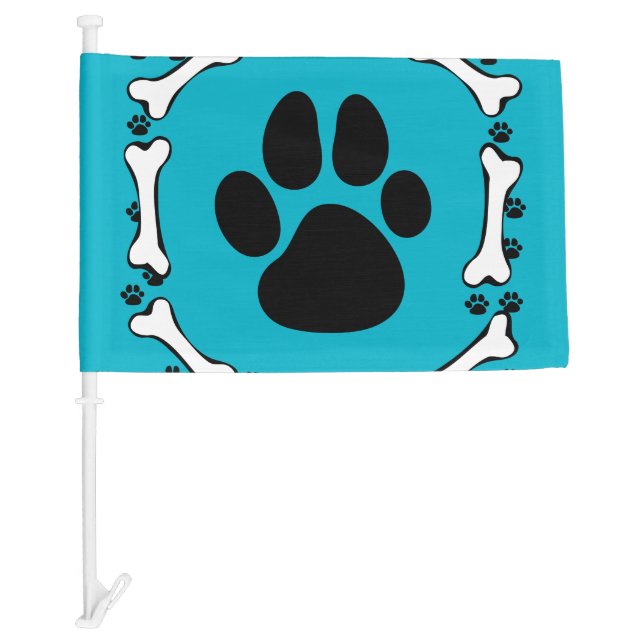 Dog Paw and Dog Bone Pet Car Flag (Front)