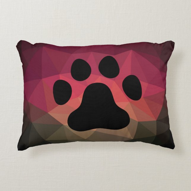 Dog paw, animal footprint, cat foot  accent pillow (Front)