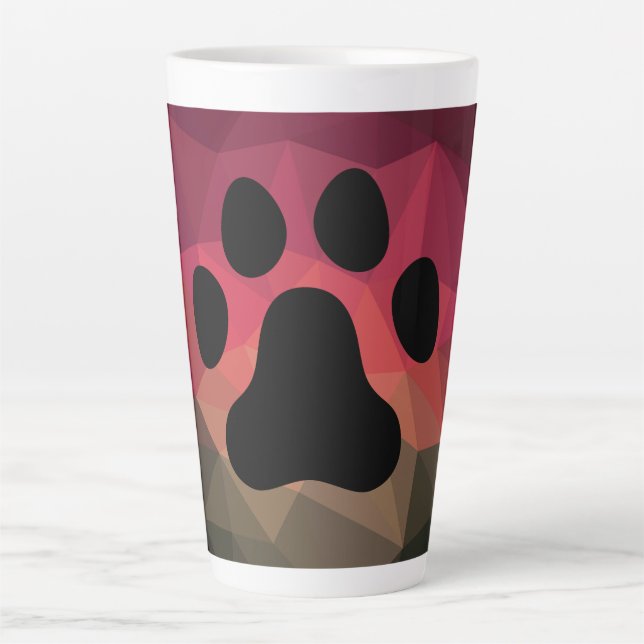 Dog paw, animal footprint, cat foot  latte mug (Front)