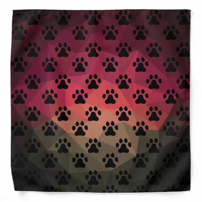Dog paw, animal footprint, cat pet animal bandana (Front)