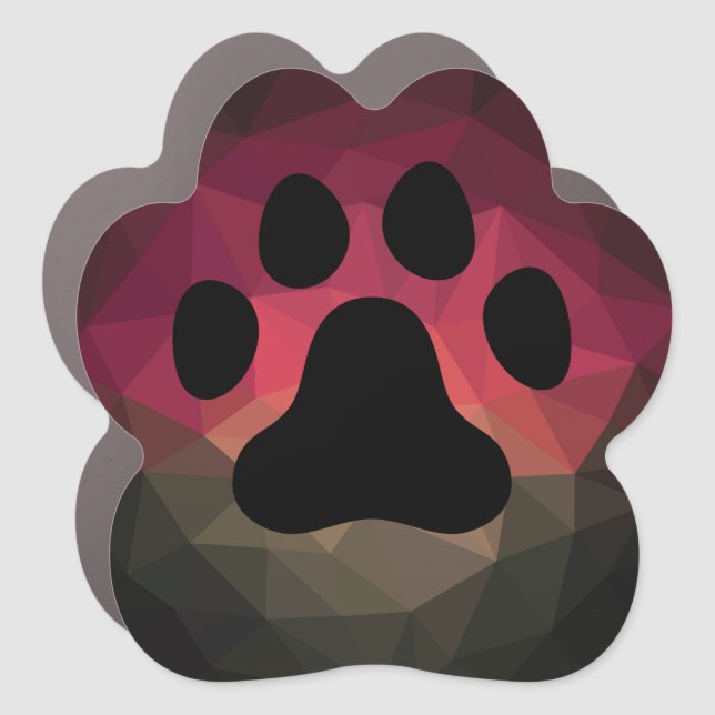 Dog paw, animal footprint, cat pet animal  car magnet (Front)