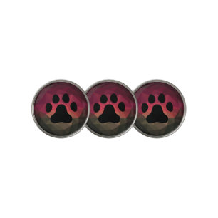 Dog paw, animal footprint colorful design golf ball marker
