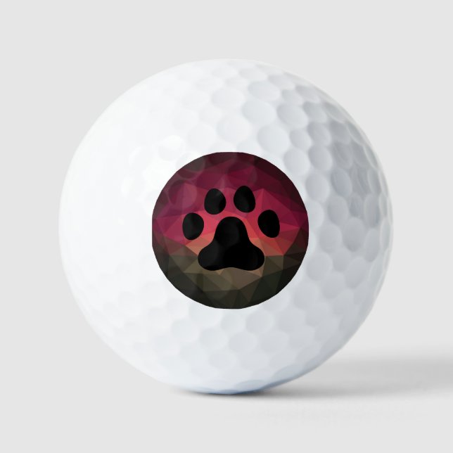 Dog paw, animal footprint colorful design  golf balls (Front)