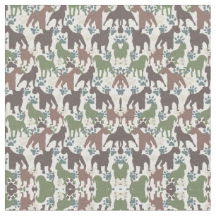 Dog Paw Animal Print Camouflage Camo Pattern Fabric