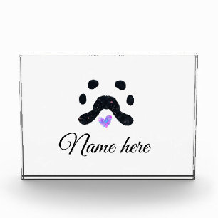 Dog paw black pet add name text animal paw photo