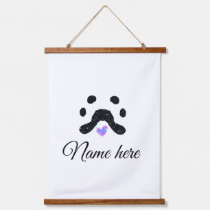 Dog paw black pet add name text animal paw photo hanging tapestry