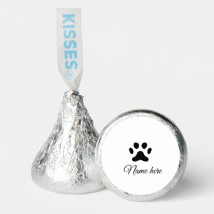 Dog paw black pet add name text animal paw photo hershey®'s kisses®
