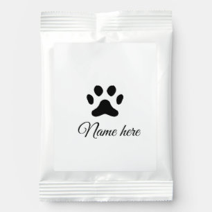 Dog paw black pet add name text animal paw photo hot chocolate drink mix