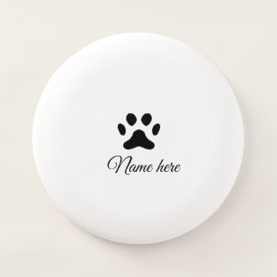 Dog paw black pet add name text animal paw photo Wham-O frisbee