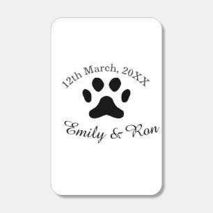 Dog paw black pet wedding couple name date romanti matchboxes