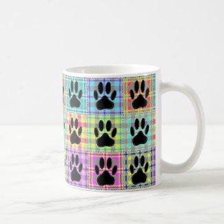 Dog Paw Cartoon Pattern Quilt Coffee Mug