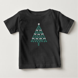 Dog Paw Christmas Tree Cute Xmas Gift Puppy Lover Baby T-Shirt